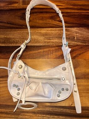 Steve Madden Ivory Shoulder Bag with Silver Studs